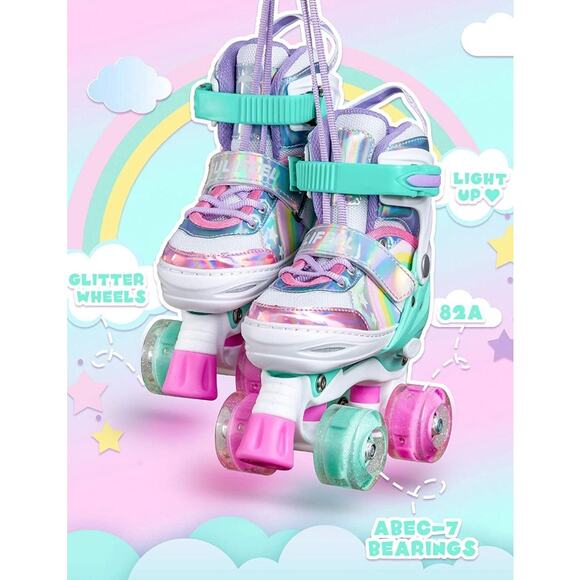 Sulifeel Rainbow Unicorn Roller Skates Medium New - Picture 9 of 14